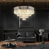 Luxury 4 Layer Crystal Chandelier Modern Metal Pendant Light for Entryway and Dining Room
