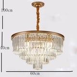 Luxury 4 Layer Crystal Chandelier Modern Metal Pendant Light for Entryway and Dining Room