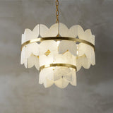 Luxury Alabaster Cloudscape Chandelier Brass Finished Modern Ceiling Pendant Fixture