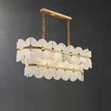 Luxury Alabaster Cloudscape Chandelier Brass Finished Modern Ceiling Pendant Fixture