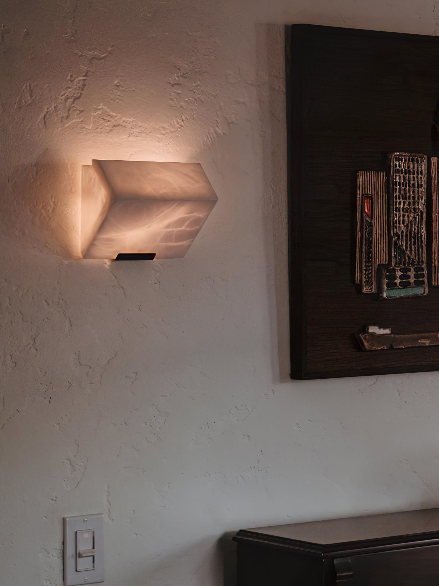 Luxury Alabaster LED Sconce Minimalist Wall Light for Staircase and Bedroom