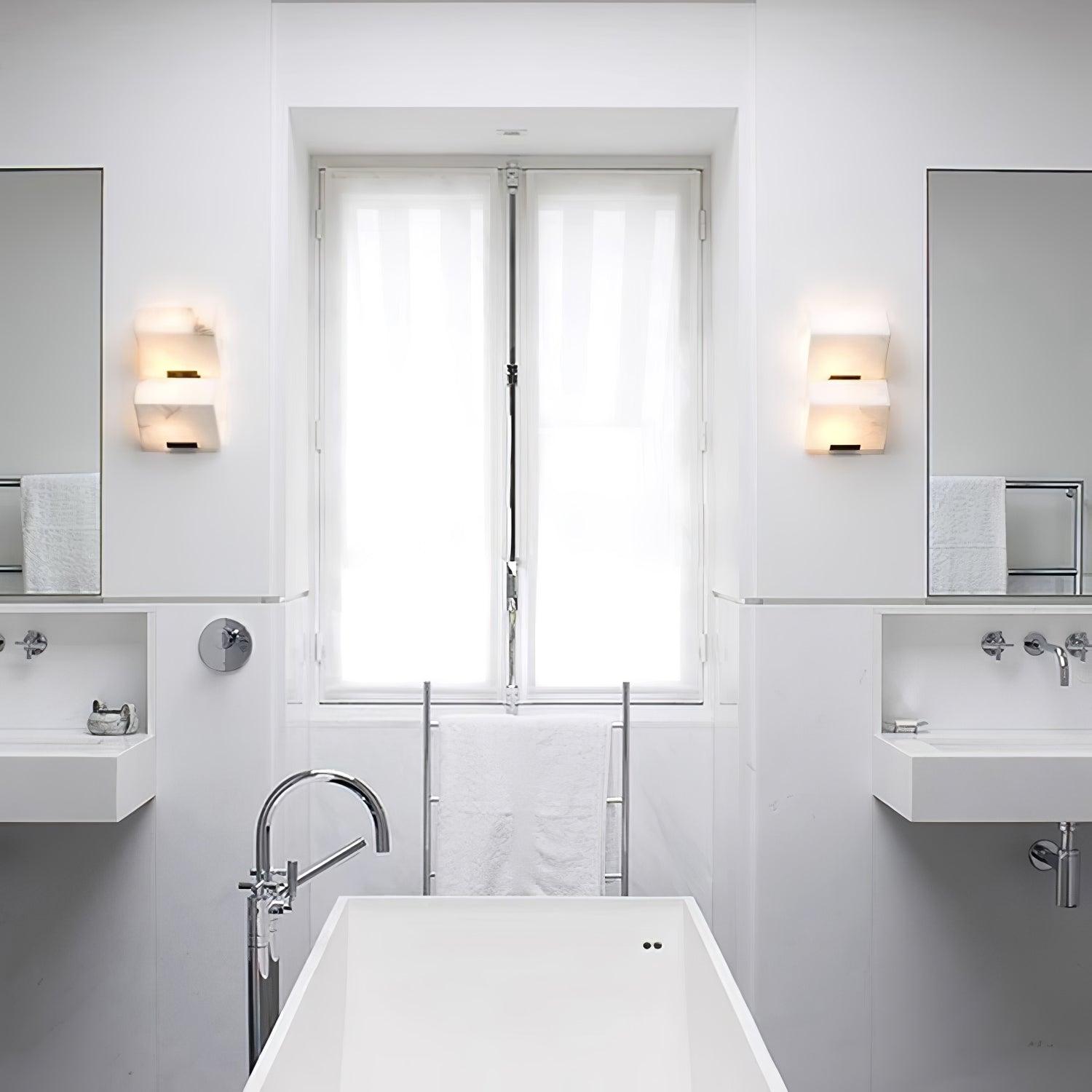 Luxury Alabaster LED Sconce Minimalist Wall Light for Staircase and Bedroom