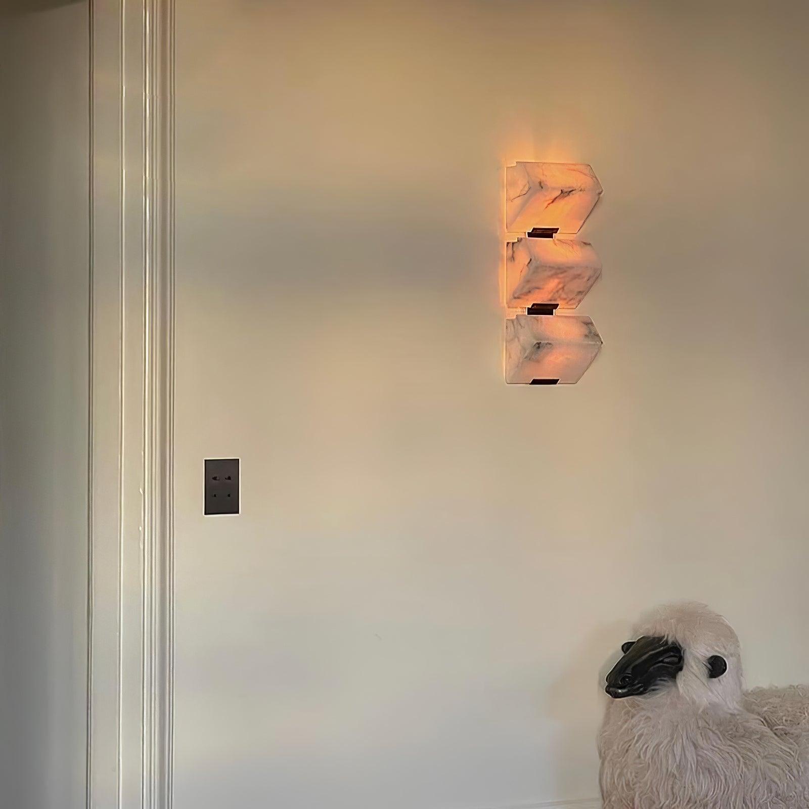 Luxury Alabaster LED Sconce Minimalist Wall Light for Staircase and Bedroom