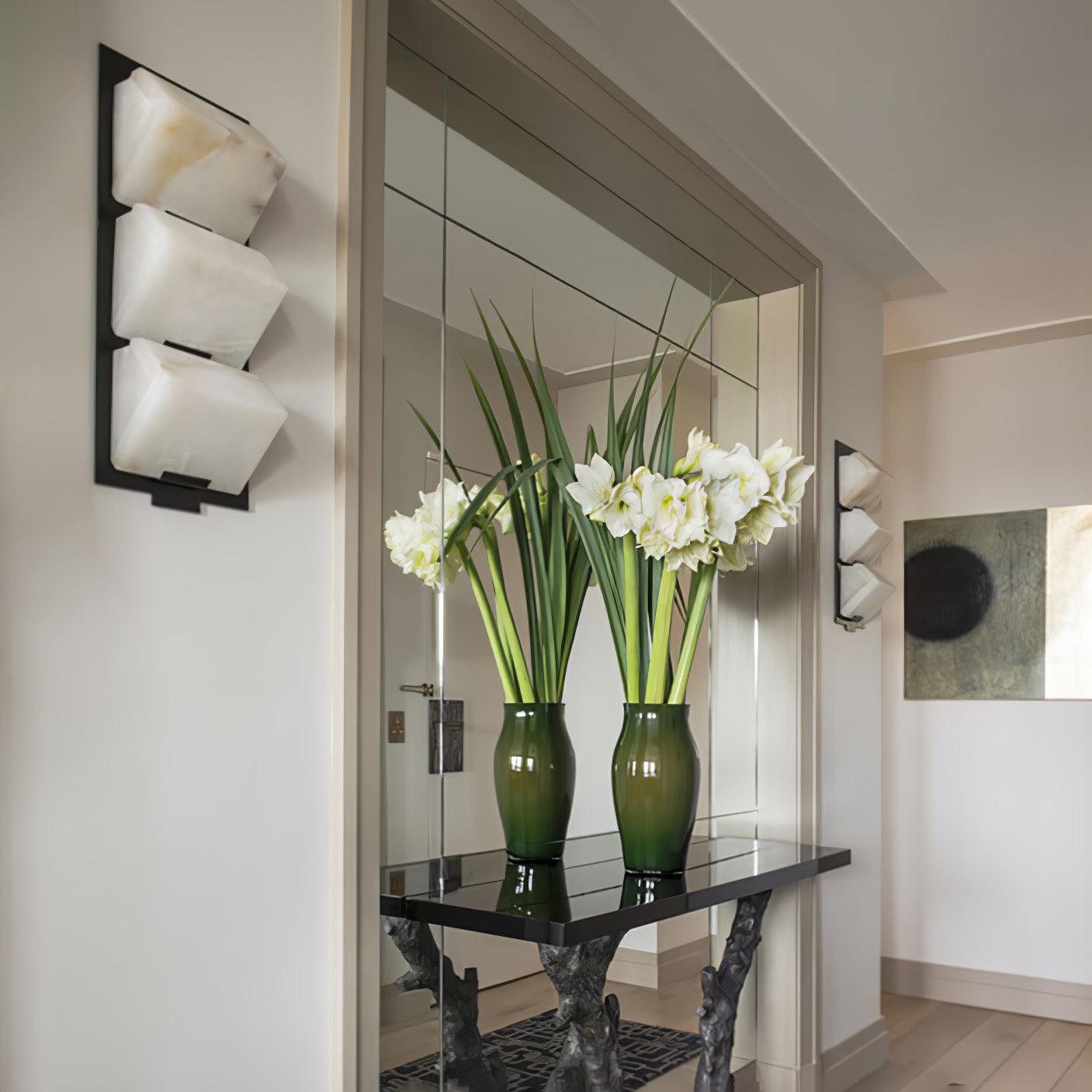 Luxury Alabaster LED Sconce Minimalist Wall Light for Staircase and Bedroom