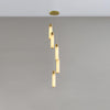 Luxury Alabaster Stone Cylinder Pendant Chandelier with Brass Fittings for Grand Entryways