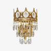 Luxury Antique Crystal Wall Sconce Set of 2 Brass and Glass Droplet Indoor Lighting Fixtures