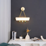 Luxury Art Deco Spate Wall Sconce with Marble Spheres and Opal Glass Shade