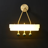 Luxury Art Deco Spate Wall Sconce with Marble Spheres and Opal Glass Shade