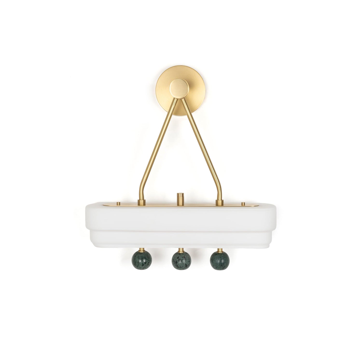 Luxury Art Deco Spate Wall Sconce with Marble Spheres and Opal Glass Shade