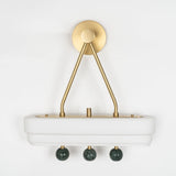 Luxury Art Deco Spate Wall Sconce with Marble Spheres and Opal Glass Shade