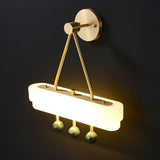Luxury Art Deco Spate Wall Sconce with Marble Spheres and Opal Glass Shade
