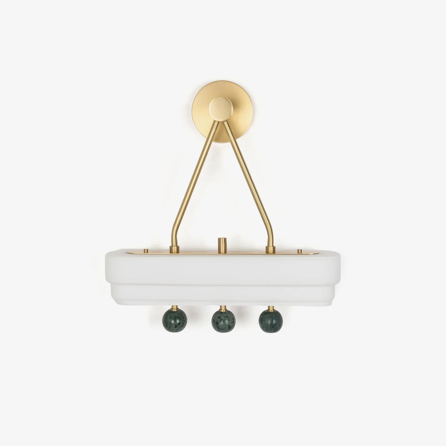 Luxury Art Deco Spate Wall Sconce with Marble Spheres and Opal Glass Shade