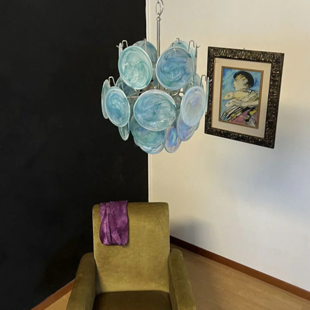 luxury-blue-murano-glass-disk-chandelier-vintage-style-lighting-for-dining-room