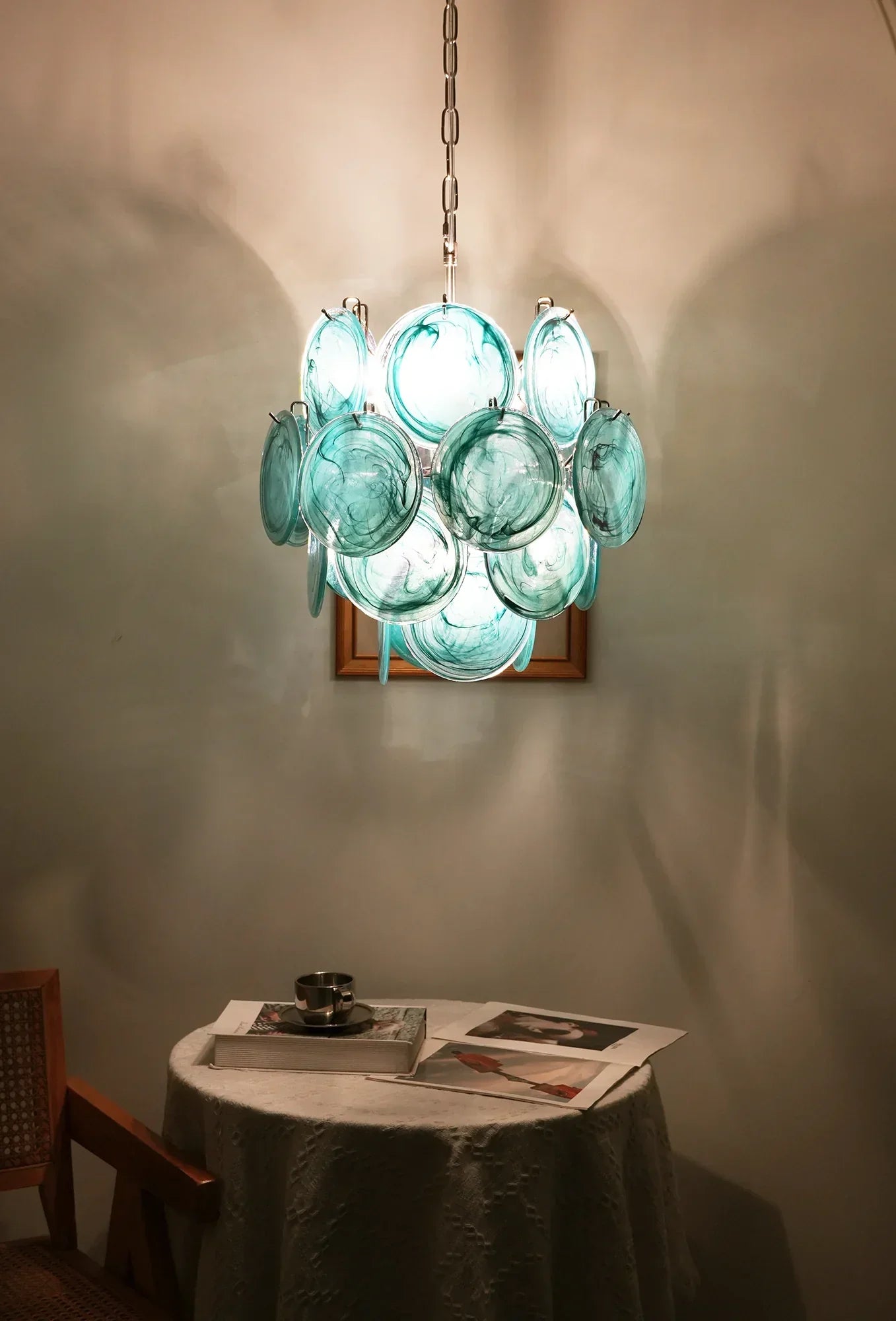 luxury-blue-murano-glass-disk-chandelier-vintage-style-lighting-for-dining-room