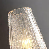 Luxury Brass Bracket Light Wall Sconce with Faceted Ribbed Glass Shade Set of 2