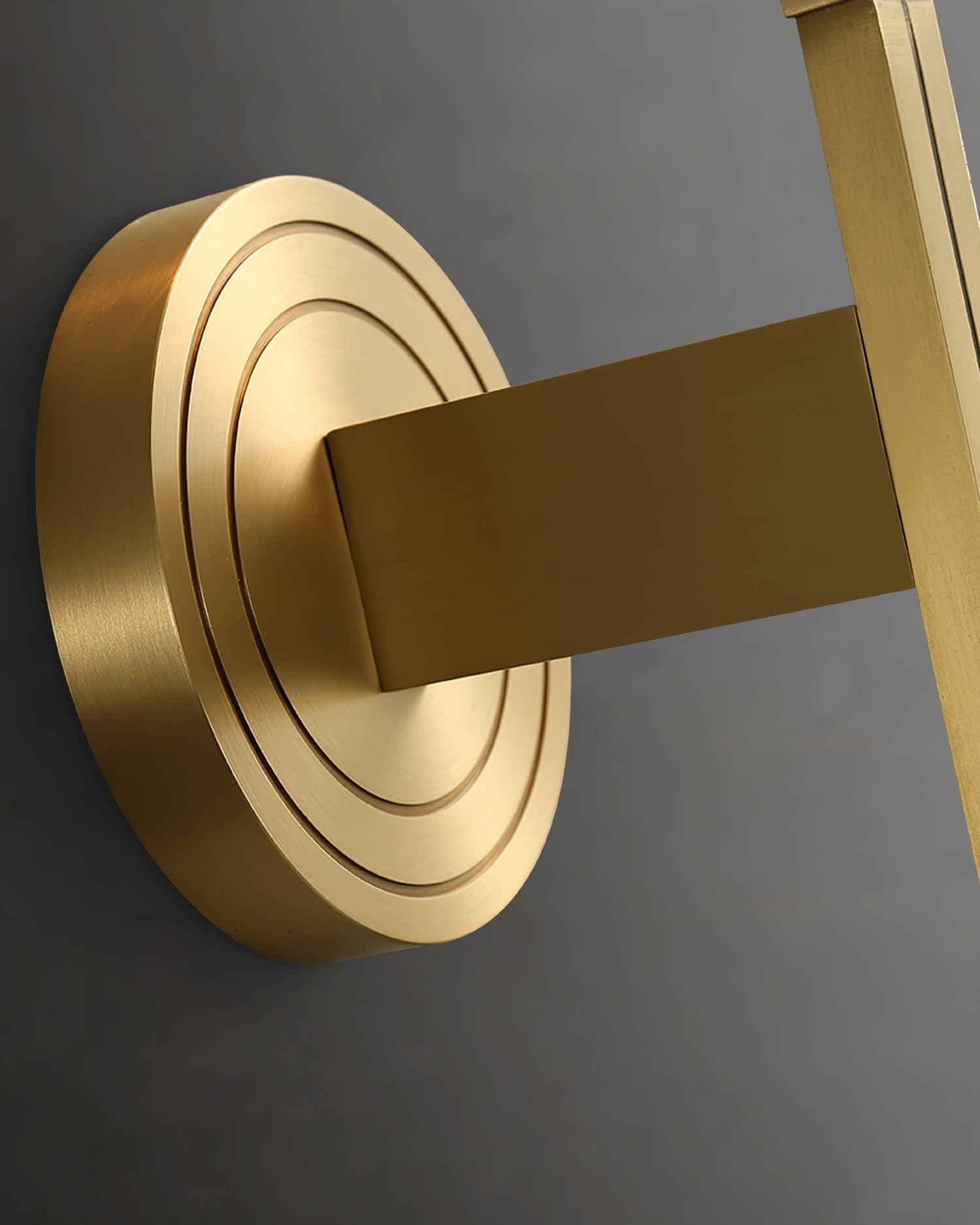 Luxury Brass Bracket Light Wall Sconce with Faceted Ribbed Glass Shade Set of 2