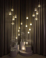 Luxury Clear Crystal Glass LED Pendant Lamp with Brass Fixture for Indoor Decor