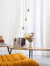 Luxury Clear Crystal Glass LED Pendant Lamp with Brass Fixture for Indoor Decor