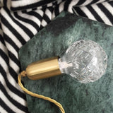 Luxury Clear Crystal Glass LED Pendant Lamp with Brass Fixture for Indoor Decor