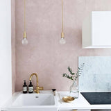Luxury Clear Crystal Glass LED Pendant Lamp with Brass Fixture for Indoor Decor