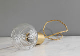 Luxury Clear Crystal Glass LED Pendant Lamp with Brass Fixture for Indoor Decor