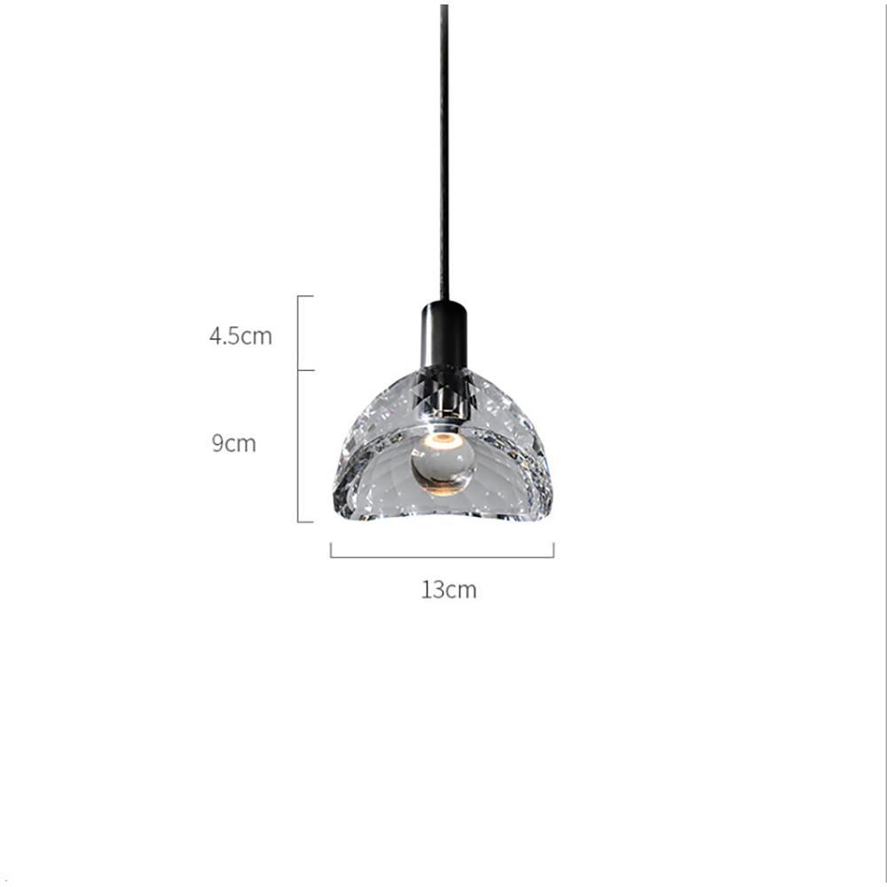 Luxury Copper LED Crystal Pendant Lamp Nordic Single Hanging Light for Dining Room and Bedroom