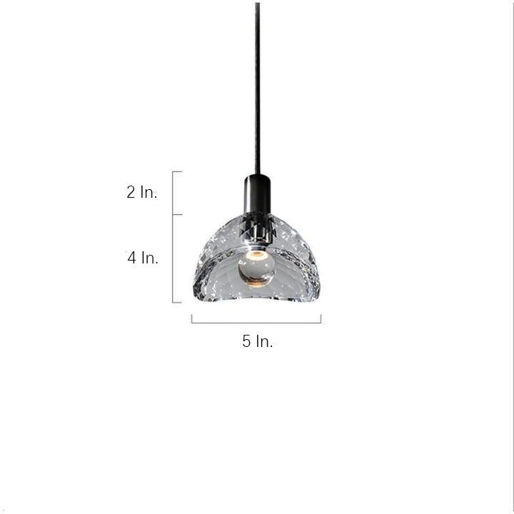 Luxury Copper LED Crystal Pendant Lamp Nordic Single Hanging Light for Dining Room and Bedroom
