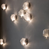 Luxury Copper Mesh and Clear Blown Glass Wall Sconce for Indoor Lighting