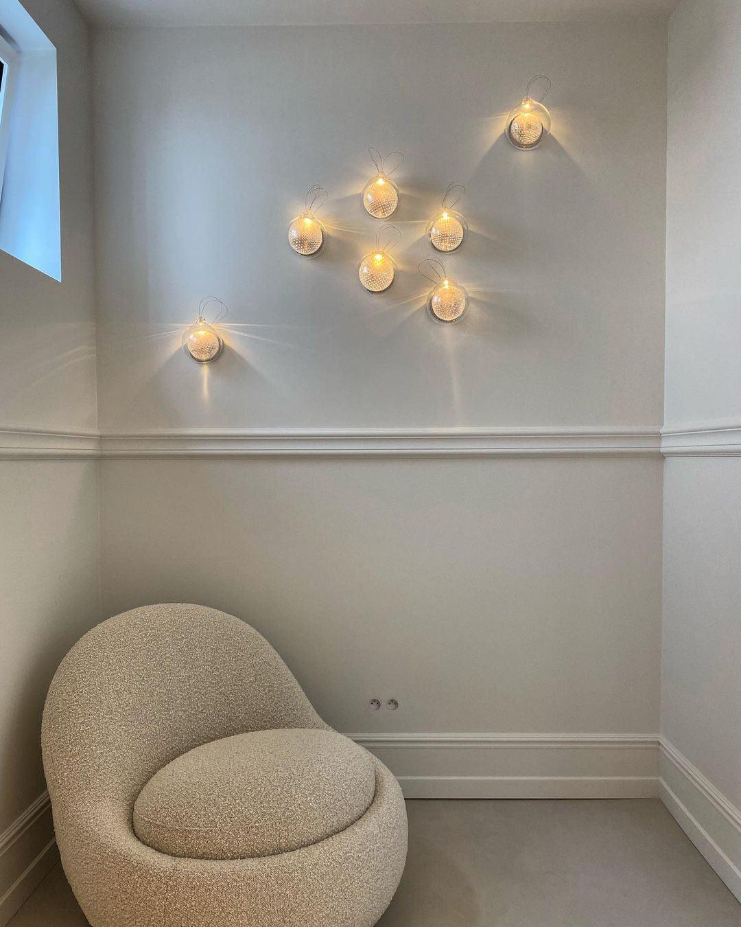 Luxury Copper Mesh and Clear Blown Glass Wall Sconce for Indoor Lighting