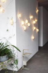 Luxury Copper Mesh and Clear Blown Glass Wall Sconce for Indoor Lighting