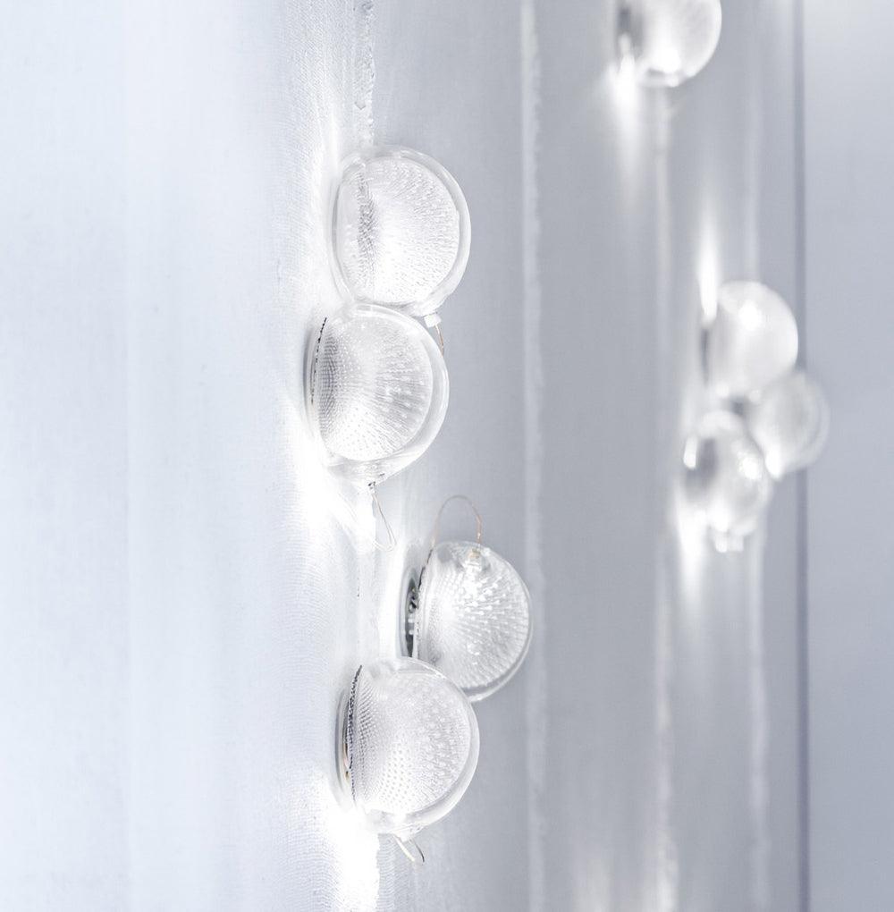 Luxury Copper Mesh and Clear Blown Glass Wall Sconce for Indoor Lighting