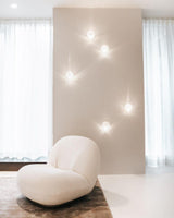 Luxury Copper Mesh and Clear Blown Glass Wall Sconce for Indoor Lighting
