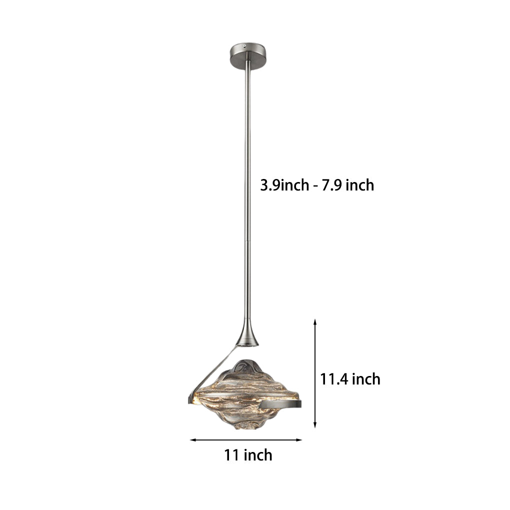 Luxury Creative Spinning Top Glass LED Pendant Light Modern Bedside Hanging Lamp for Home