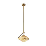 Luxury Creative Spinning Top Glass LED Pendant Light Modern Bedside Hanging Lamp for Home
