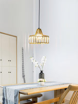 Luxury Crystal Glass Drum Chandelier Modern Ceiling Pendant Light in Gold or Black