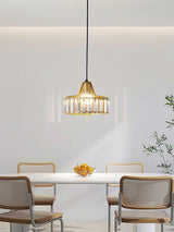 Luxury Crystal Glass Drum Chandelier Modern Ceiling Pendant Light in Gold or Black