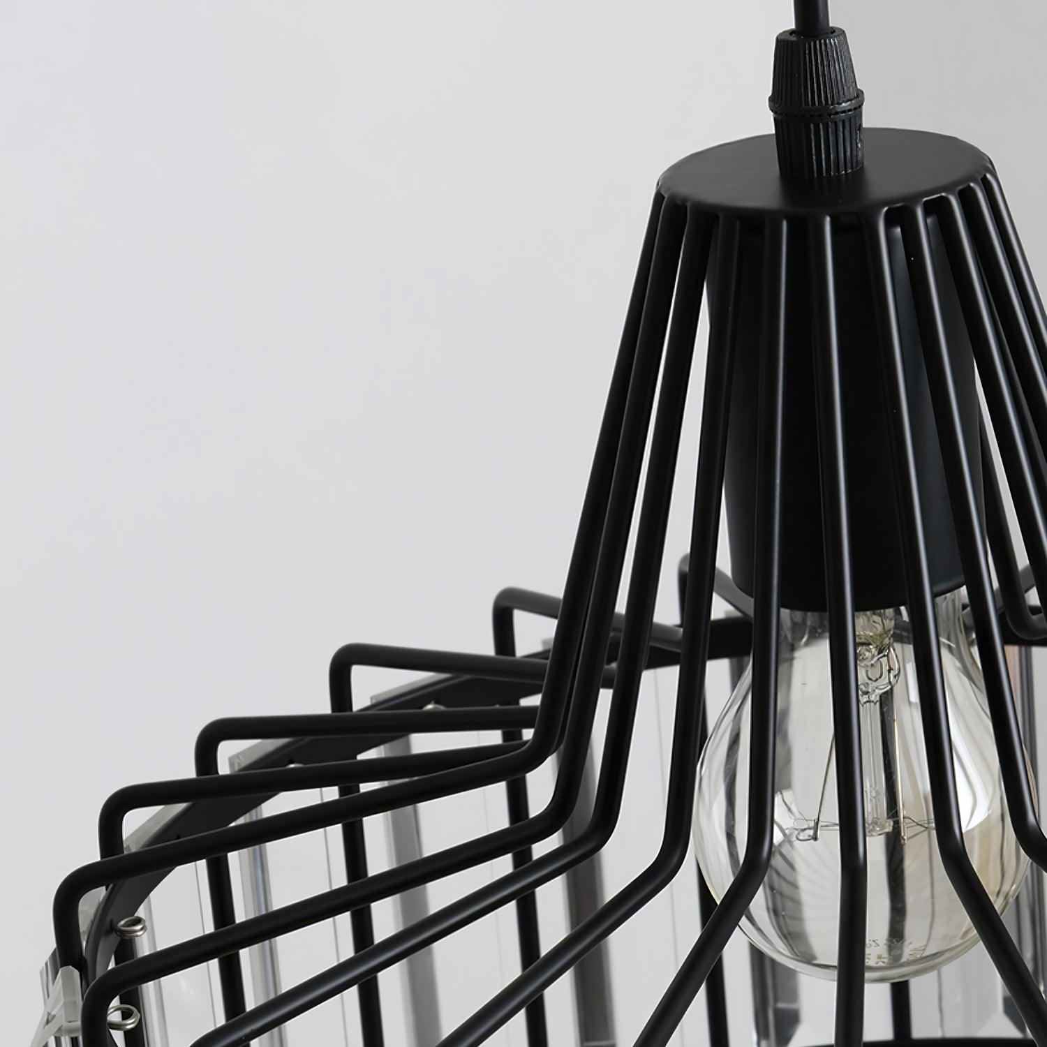 Luxury Crystal Glass Drum Chandelier Modern Ceiling Pendant Light in Gold or Black