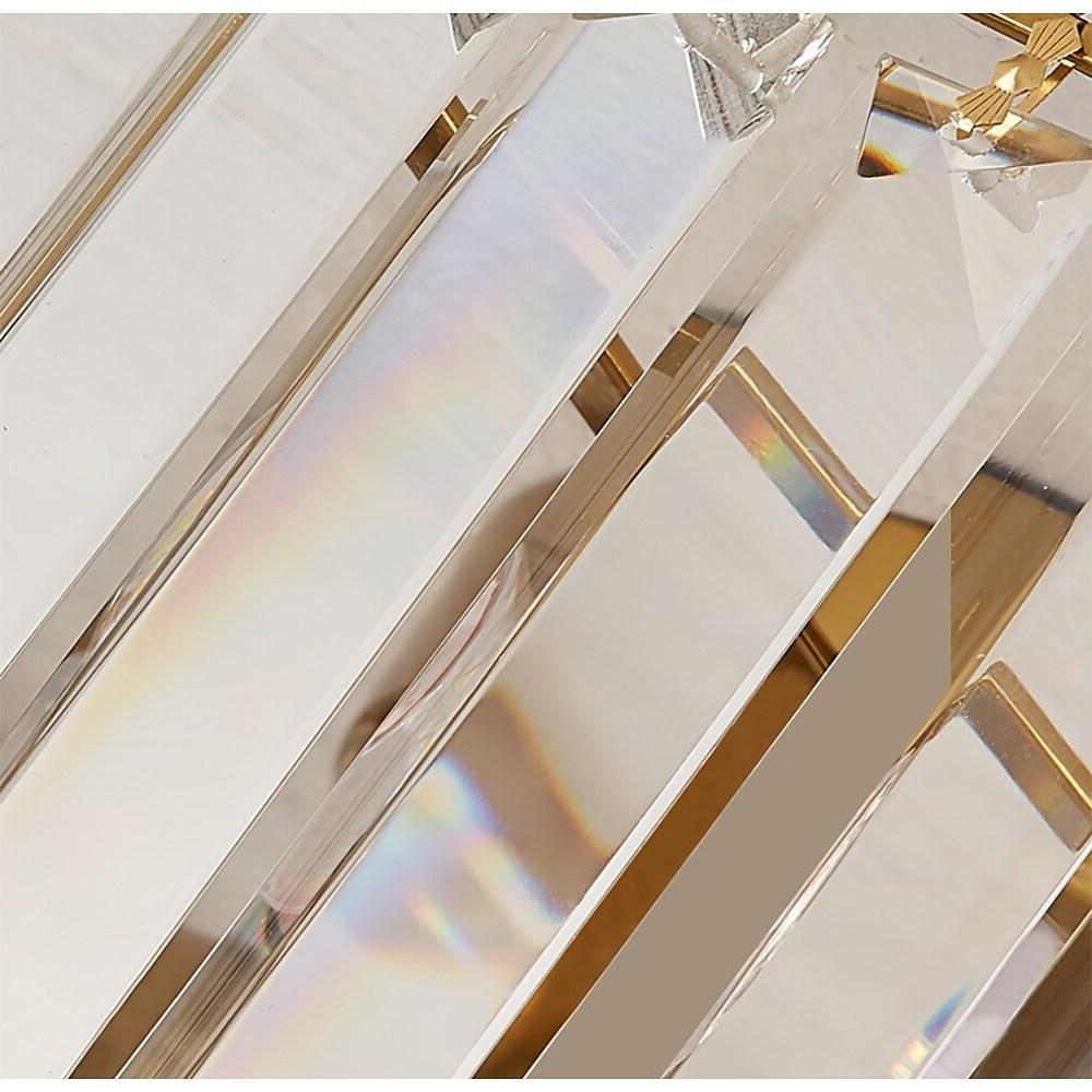 Luxury Crystal LED Ceiling Light Modern Flush Mount Metal Fixture for Dining and Living Room
