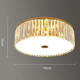 Luxury Crystal LED Ceiling Light Modern Flush Mount Metal Fixture for Dining and Living Room