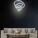 Luxury Crystal Ring LED Chandelier Adjustable Tiered Hanging Pendant Light in Chrome