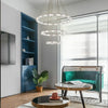 Luxury Crystal Ring LED Chandelier Adjustable Tiered Hanging Pendant Light in Chrome
