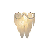 Luxury French Style Glass Feather Wall Lamp with Three Step Dimming LED Lighting
