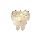 Luxury French Style Glass Feather Wall Lamp with Three Step Dimming LED Lighting