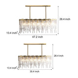 Luxury Glass Icicle Droplet Crystal Chandelier with Copper Frame and 3 Step Dimming