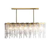 Luxury Glass Icicle Droplet Crystal Chandelier with Copper Frame and 3 Step Dimming