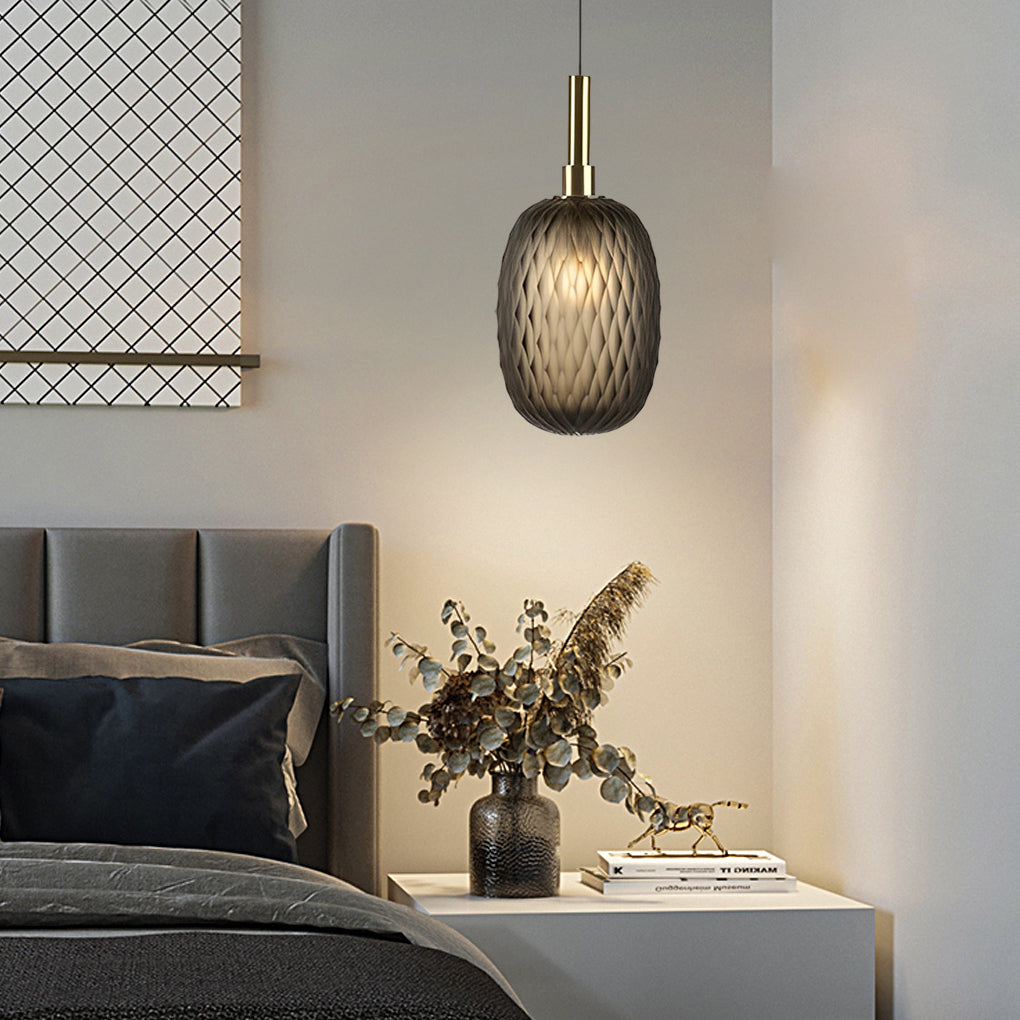 Luxury Glass Lantern Pendant Light Post Modern Iron Chandelier for Home Decor