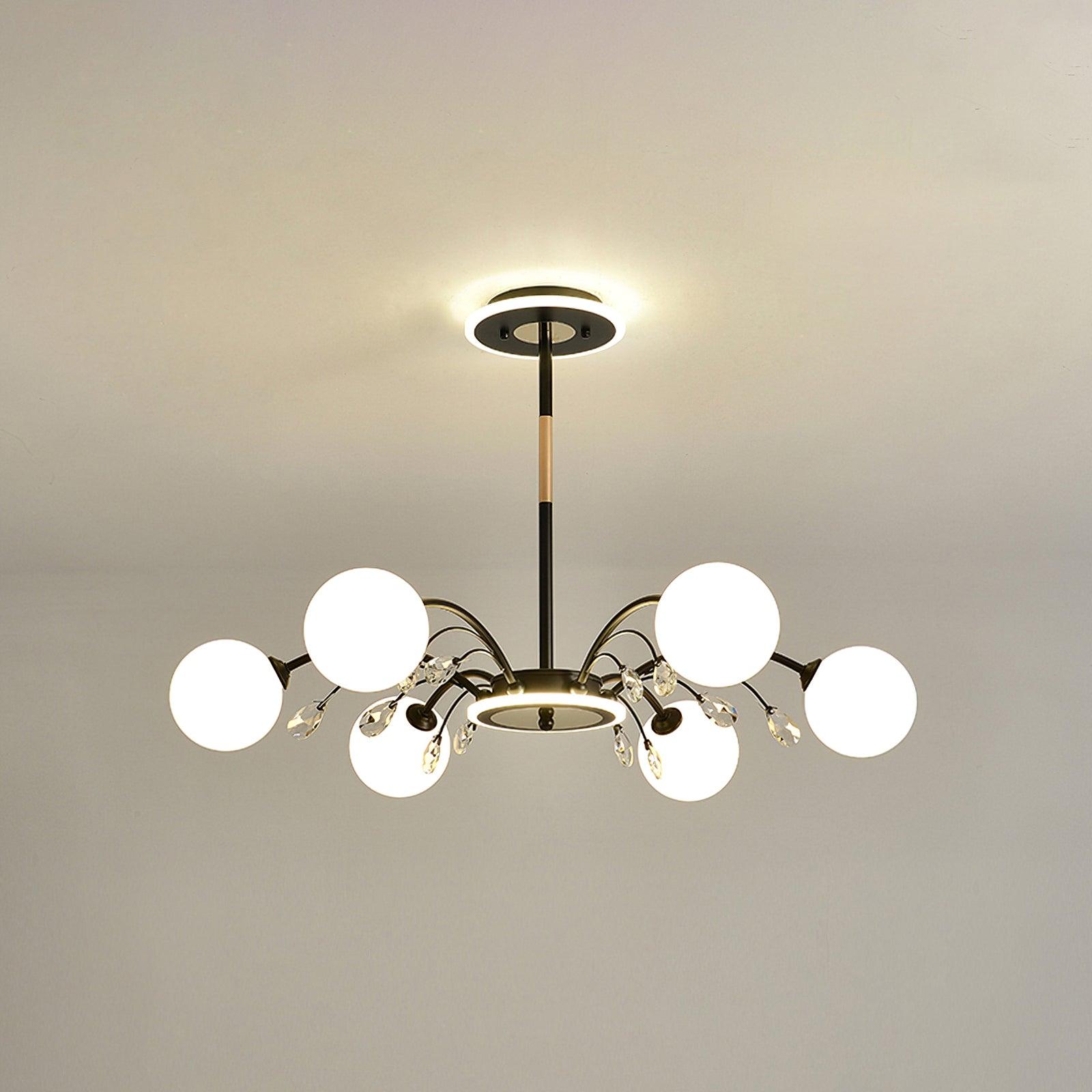 Luxury Glass Raindrop Chandelier Elegant Modern Ceiling Pendant Light Fixture