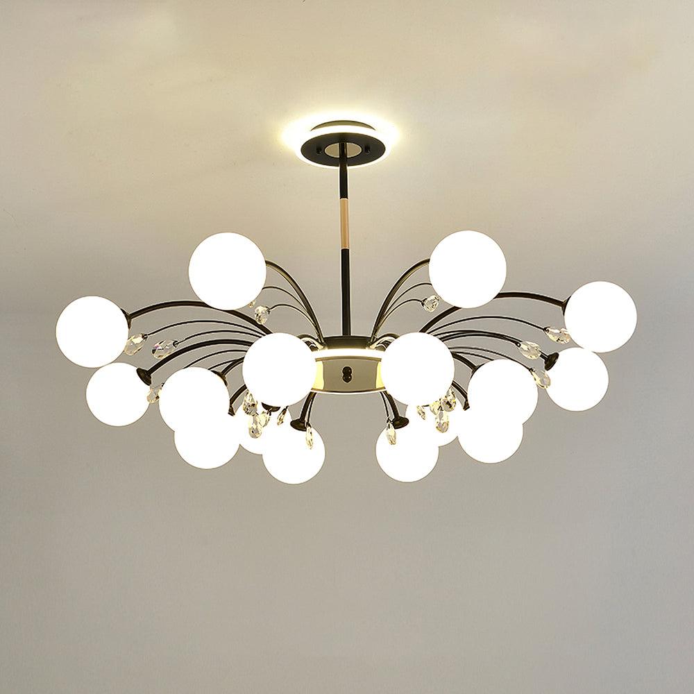 Luxury Glass Raindrop Chandelier Elegant Modern Ceiling Pendant Light Fixture