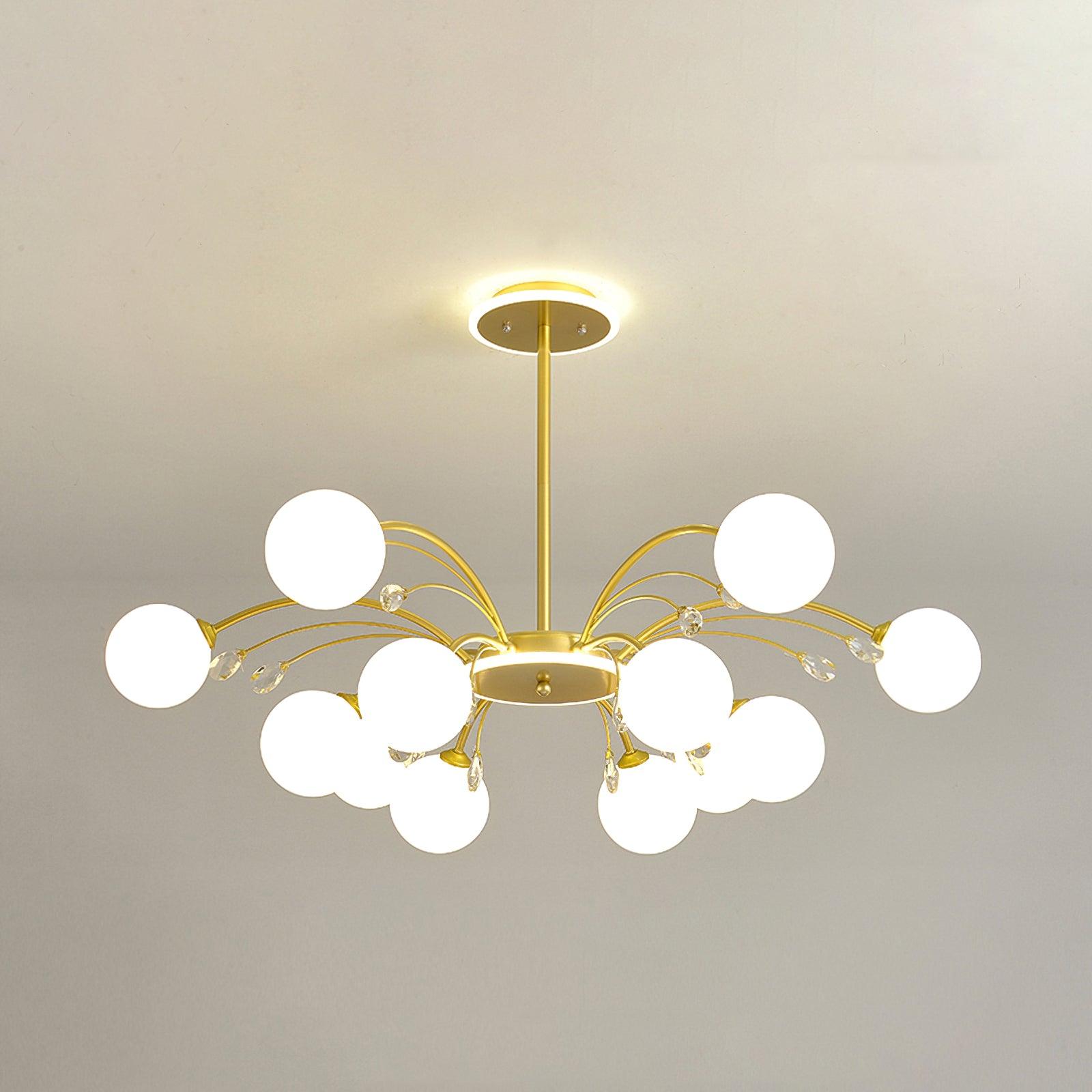 Luxury Glass Raindrop Chandelier Elegant Modern Ceiling Pendant Light Fixture