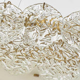 Luxury Glass Shell LED Chandelier Modern Electroplated Metal Pendant Light for Living Room